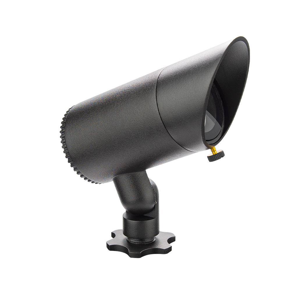 None 475 Interbeam Lumens Black Low-Voltage 12-Volt Intergraded LED Outdoor Spotlight with IP66 Rating 3000K Color Temp