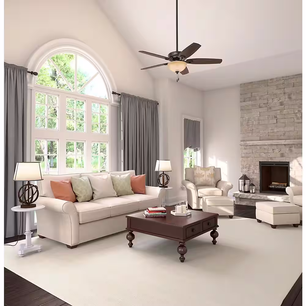 Hunter Builder Deluxe 52 in. Indoor New Bronze Ceiling Fan with Light Kit