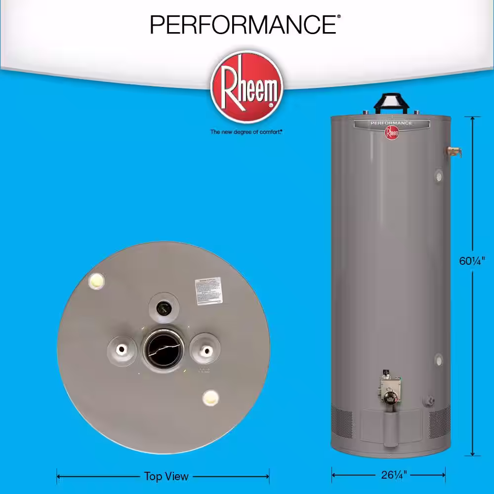 Rheem Performance 75 Gal. Tall 6 Year 76,000 BTU Natural Gas Tank Water Heater