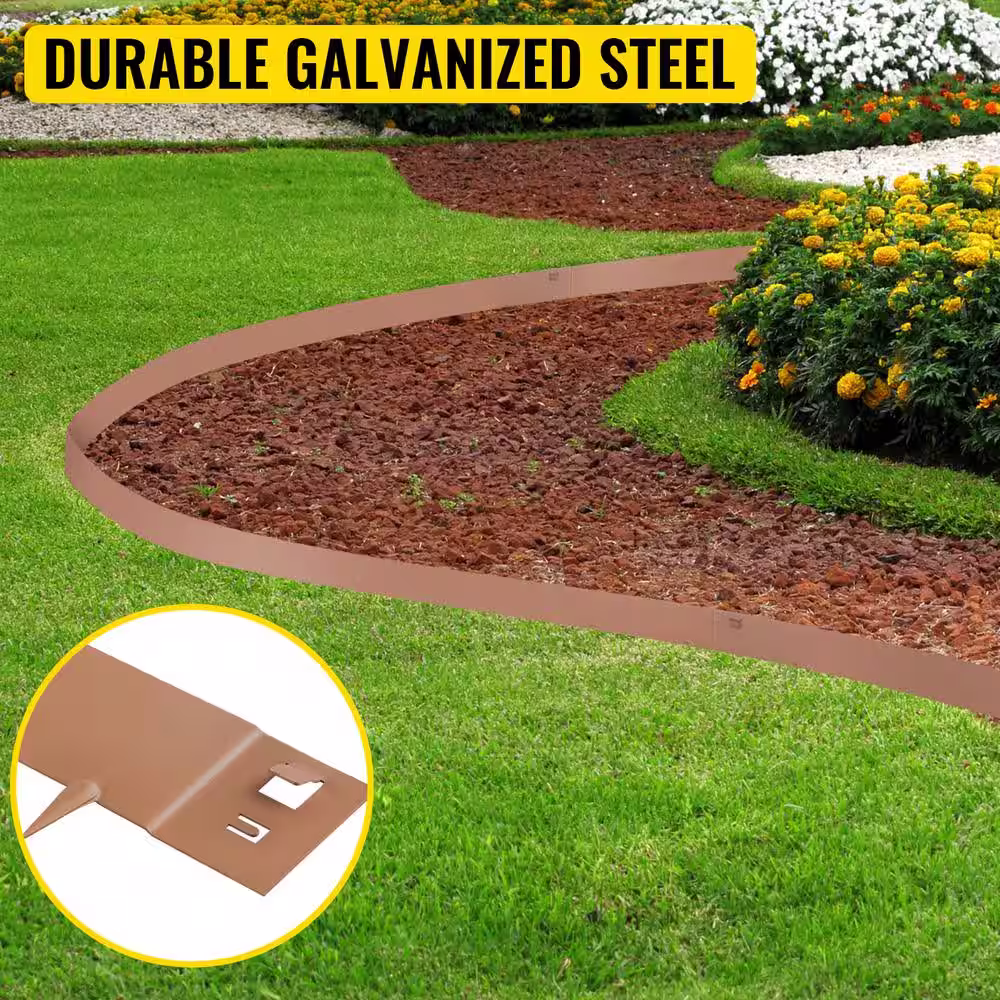 VEVOR Steel Lawn Edging 5-Pieces Metal Landscape Edging 5 in. x 39 in. Garden Edging Border Grown Steel Border for Garden Yard