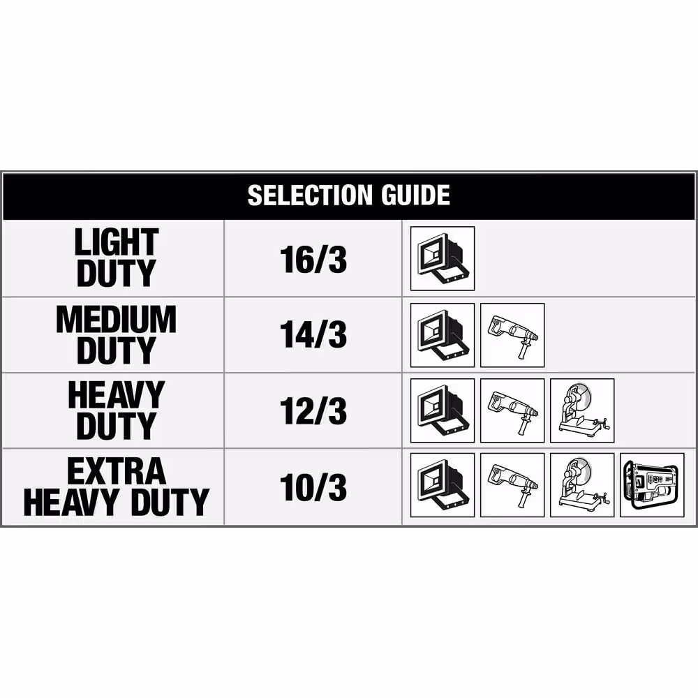 Yellow Jacket 50 ft. 12/3 SJTW Outdoor Heavy-Duty Lock Jaw Extension Cord