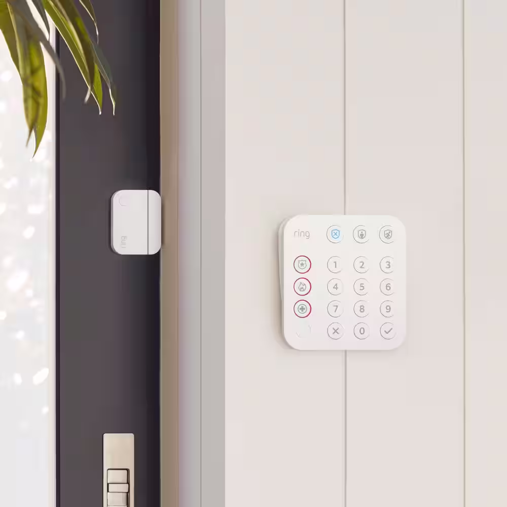 Ring Alarm Kit 2nd Gen (5-Pack) with Video Doorbell - Venetian Bronze with Indoor Cam 2nd Gen, White