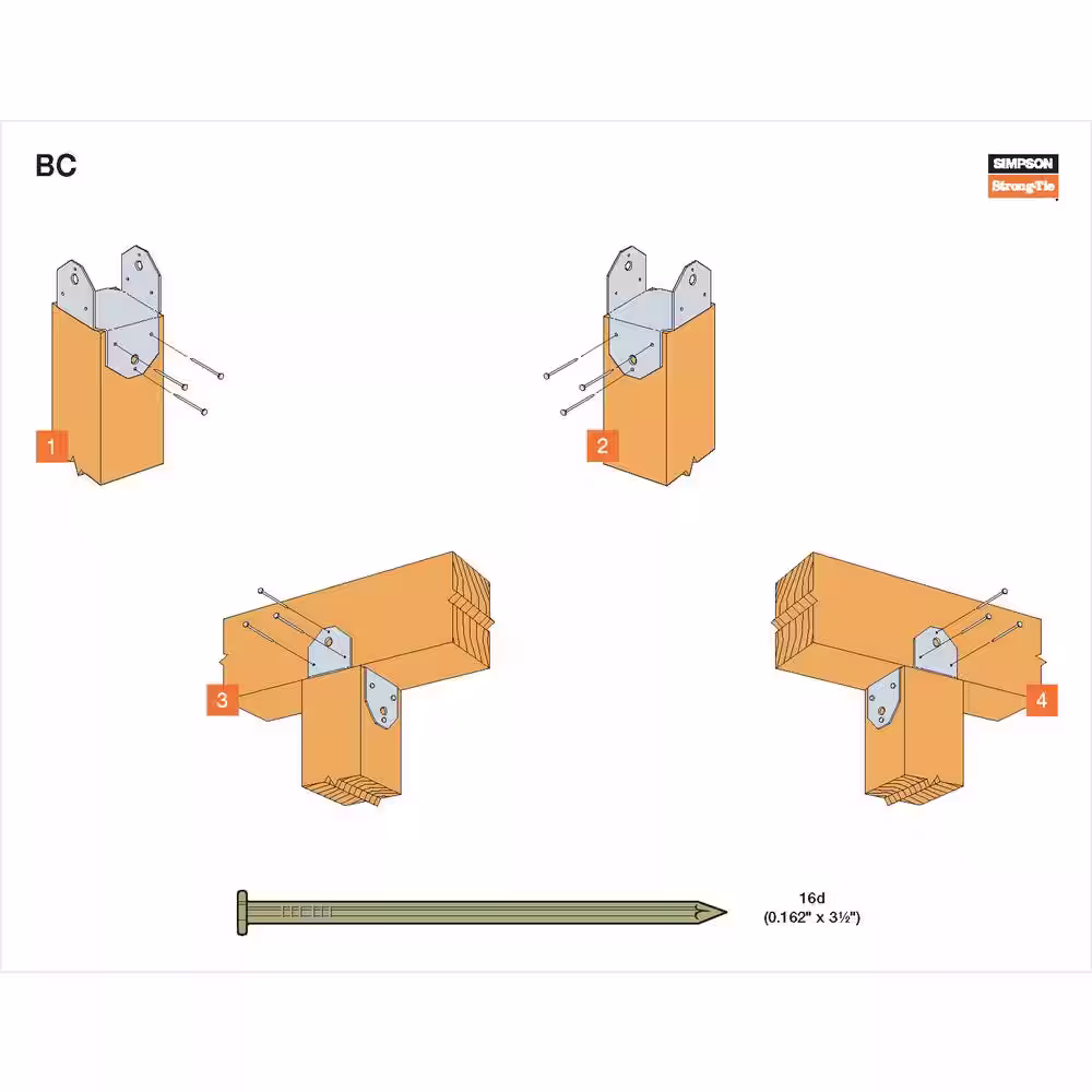 Simpson Strong-Tie BC Galvanized Post Cap for 4x Nominal Lumber