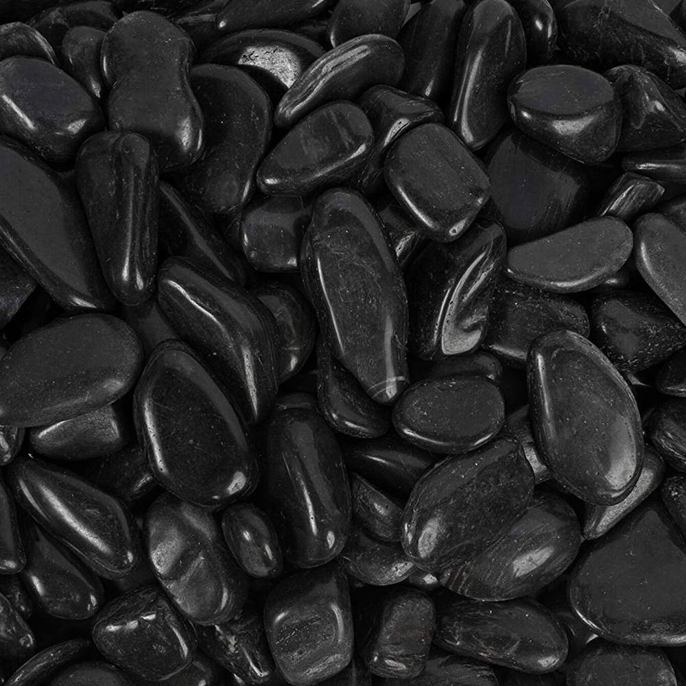 Rain Forest 0.4 cu. ft., 1 in. to 2 in. Black Super Polished Pebbles (30-Pack Pallet)