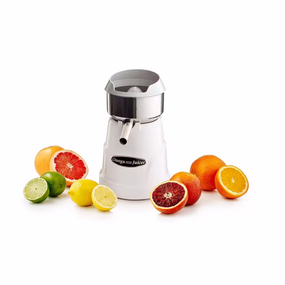 Omega Single Speed Citrus Juicer in White