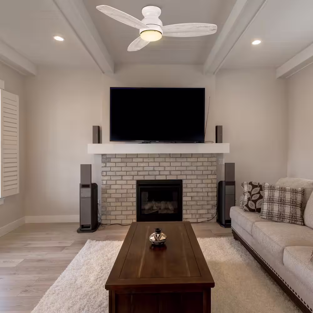 CARRO Arran 48 in. Color Changing Integrated LED Indoor Matte White 10-Speed DC Ceiling Fan with Light Kit and Remote Control