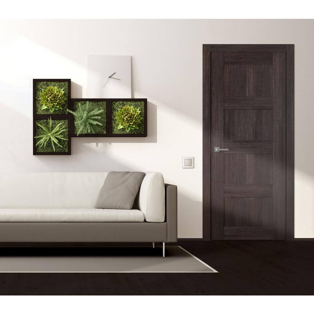 None 24 in. x 80 in. Vona Right-Handed Solid Core Veralinga Oak Textured Wood Single Prehung Interior Door