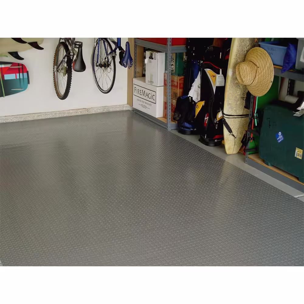 Diamond Deck 7.5 ft. x 22 ft. Pewter Textured PVC X-Large Car Mat