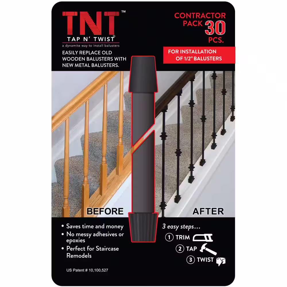 EVERMARK Stair Parts Tap and Twist 1/2 in. Hollow Metal Baluster Pro Pack