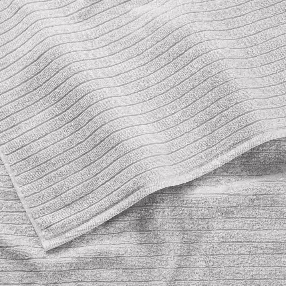 StyleWell Quick Dry Cotton Shadow Gray Ribbed 6-Piece Bath Towel Set