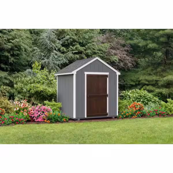 None Edgemont 7 ft. W x 7 ft. D Wood Garden Shed with Floor 49 Sq. Ft.