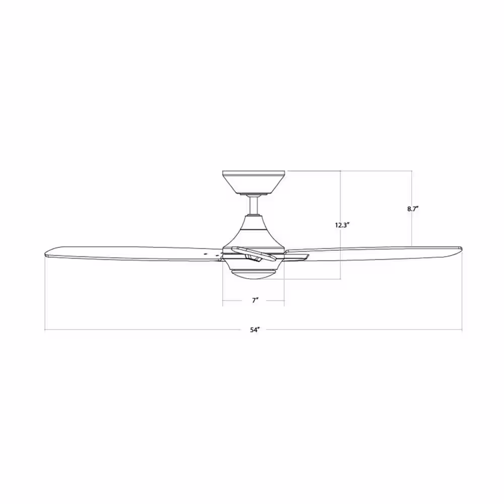 WAC Lighting Blitzen 54 in. Indoor and Outdoor Brushed Nickel Smart Compatible Ceiling Fan with Remote Control