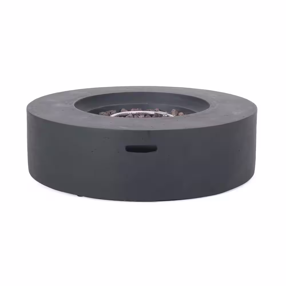 Noble House Aidan 39 in. x 11.5 in. Circular Outdoor Gas Fire Pit Table with Tank Holder