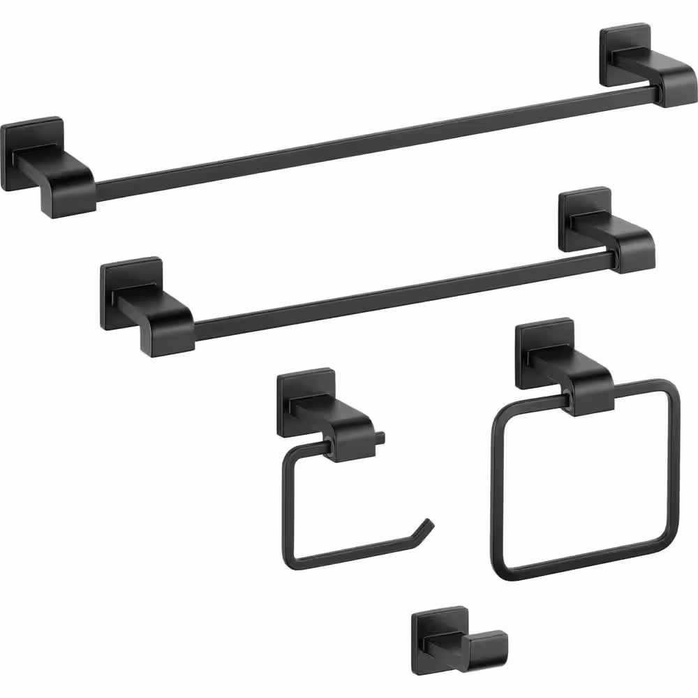 Delta Ara 24 in. Wall Mount Towel Bar Bath Hardware Accessory in Matte Black