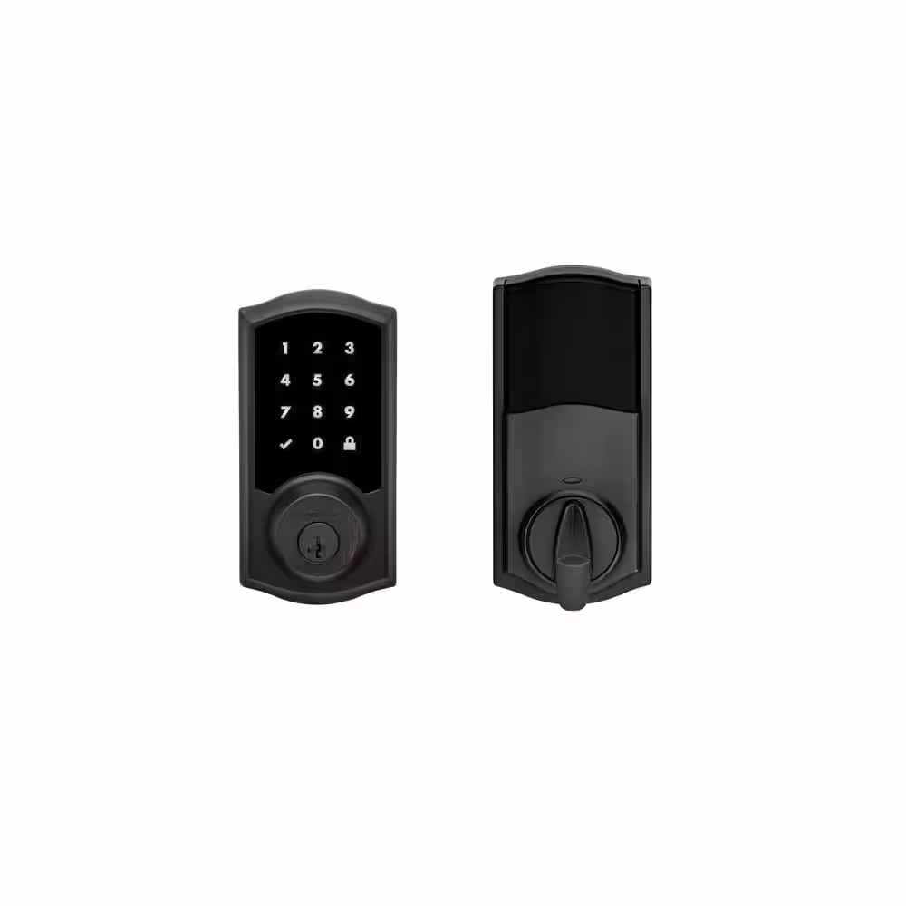 Kwikset Premis Touchscreen Smart Lock Venetian Bronze Single Cylinder Keypad Electronic Deadbolt with Tustin Hall/Closet Lever