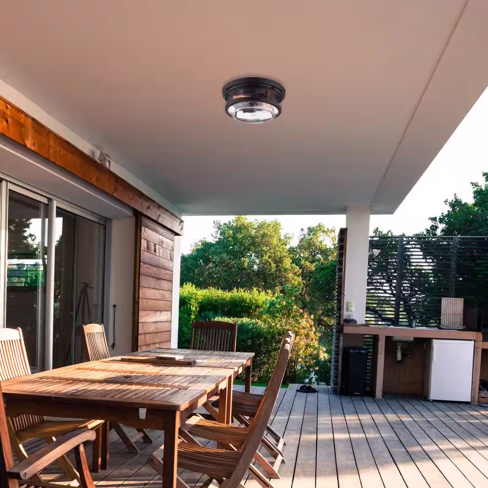 Globe Electric 2-Light Wolfe Bronze Outdoor Flush Mount