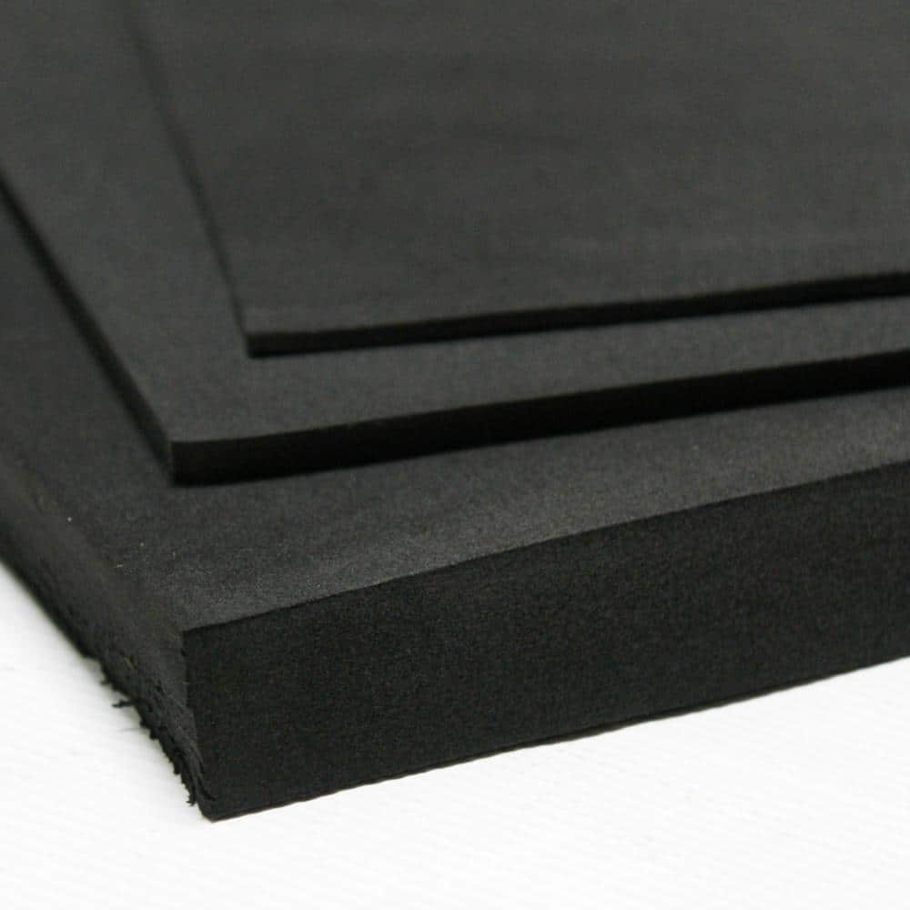 Rubber-Cal Closed Cell Sponge Rubber Neoprene 1/16 in. x 39 in. x 78 in. Black Foam Rubber Sheet