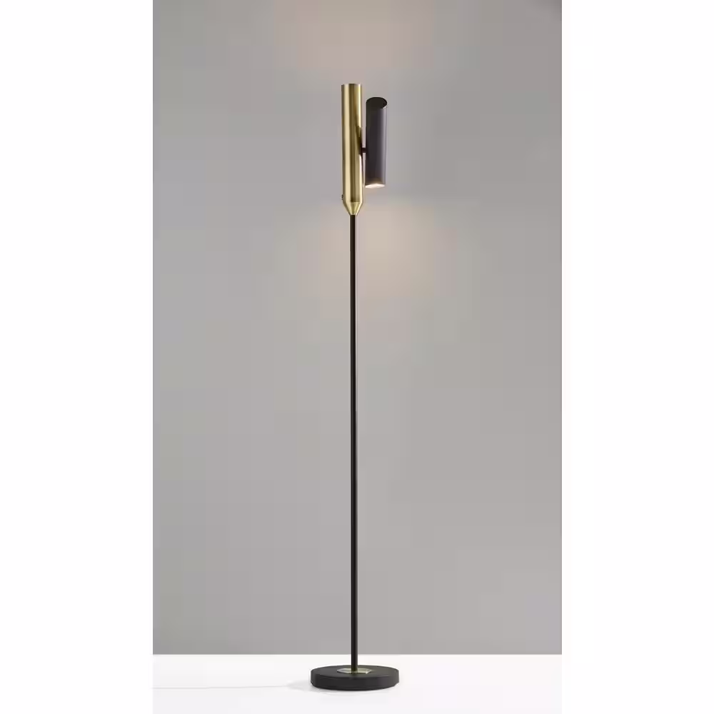 Adesso Vega 68 in. H Black LED Torchiere