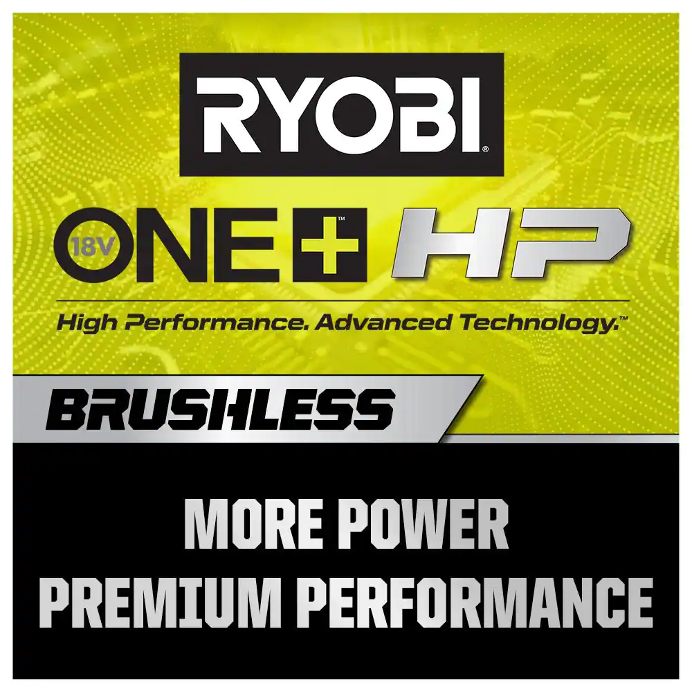 RYOBI ONE+ HP 18V Brushless Cordless 1/2 in. Hammer Drill and 1/4 in 4-Mode Impact Driver Kit w/ (2) Batteries, Charger, & Bag