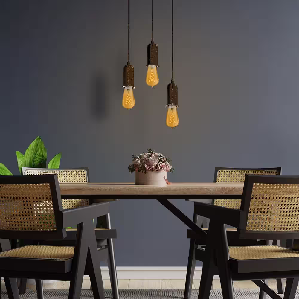 Feit Electric 60-Watt Equivalent ST19 Dimmable Knot Thin Filament Amber Glass E26 Vintage Edison LED Light Bulb Warm White 2100K