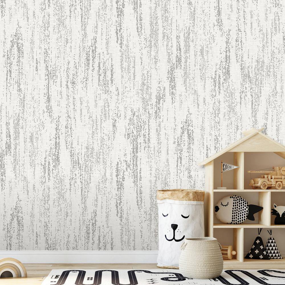 None Dove Grey Rainfall Abstract Wall Mural