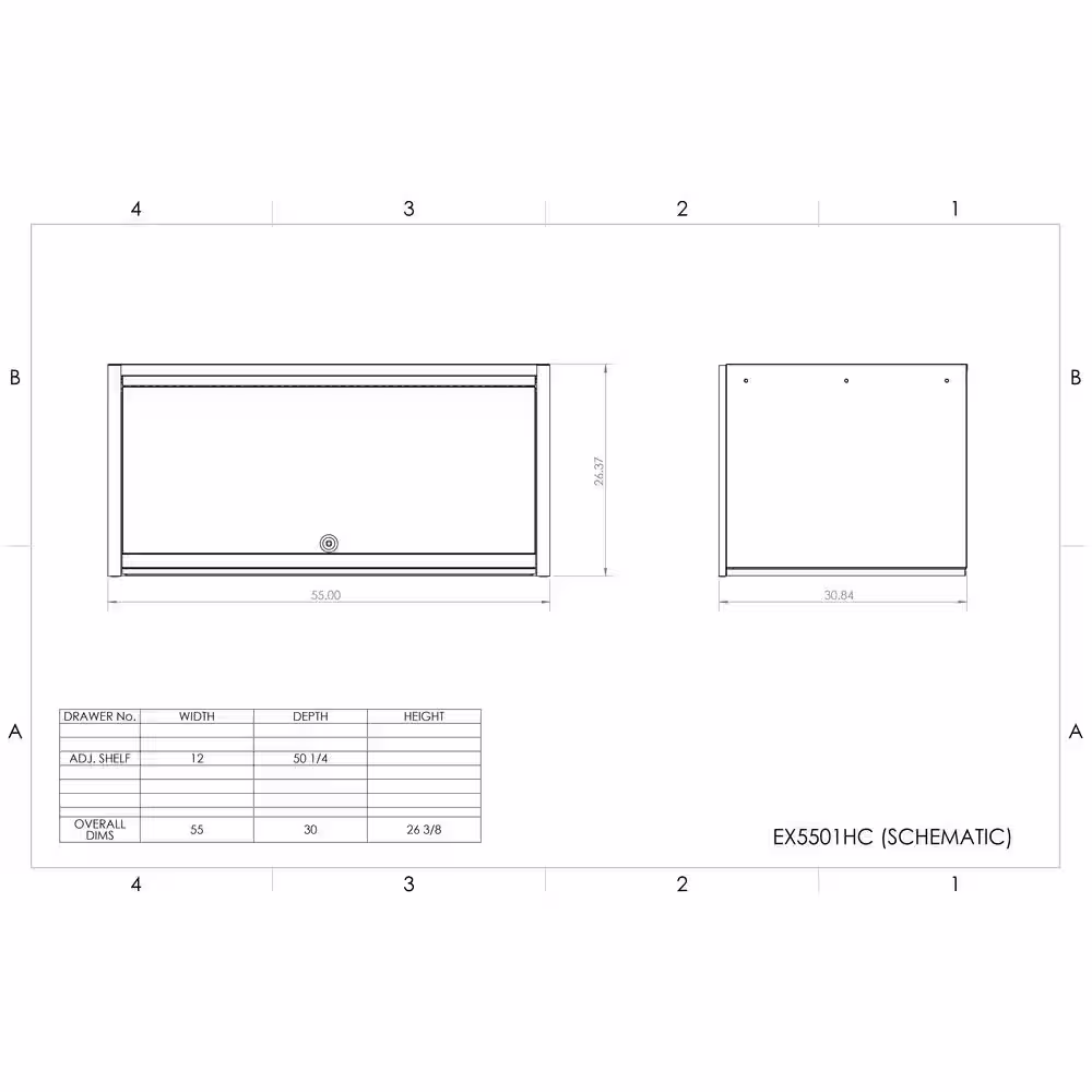 Extreme Tools RX Series 55 in. Blue Triple Bank Hutch with Gloss Black Handle and Trim