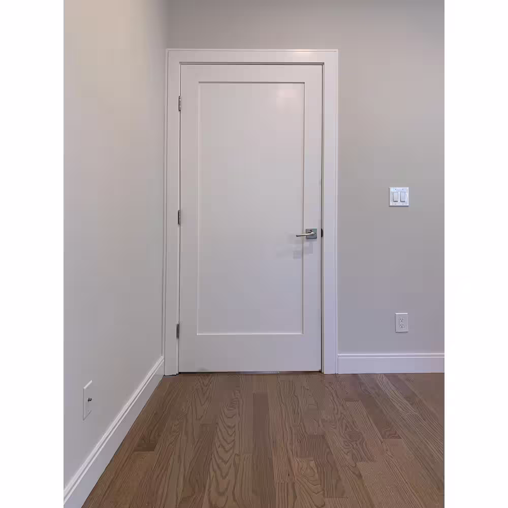None 34 In. x 80 In.Right-Handed Solid Core Primed White Composite Single Pre-hung Interior Door Oil Rubbed Bronze Hinges