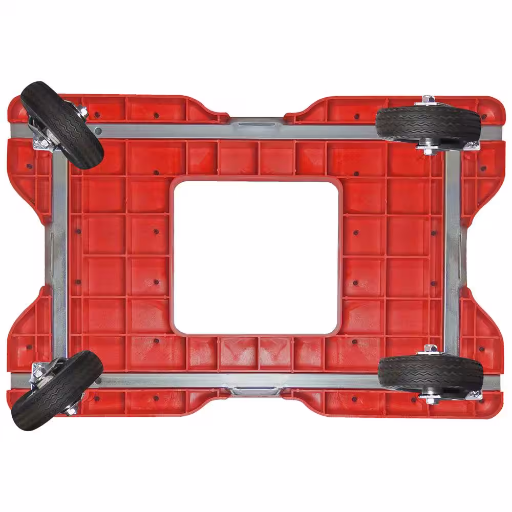 SNAP-LOC 1500 lbs. Capacity All-Terrain Professional E-Track Push Cart Dolly in Red