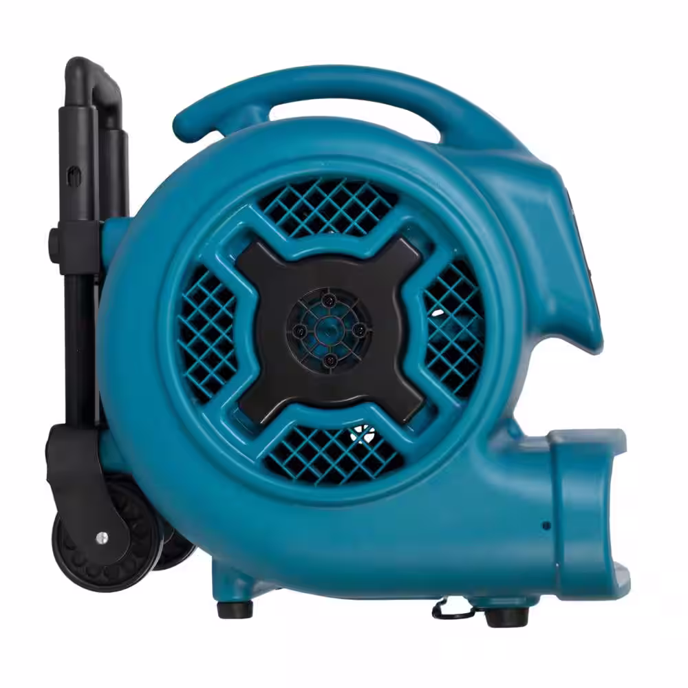 XPOWER 1 HP 3600 CFM 3 Speed Air Mover Carpet Dryer Floor Fan Blower with Telescopic Handle and Wheels
