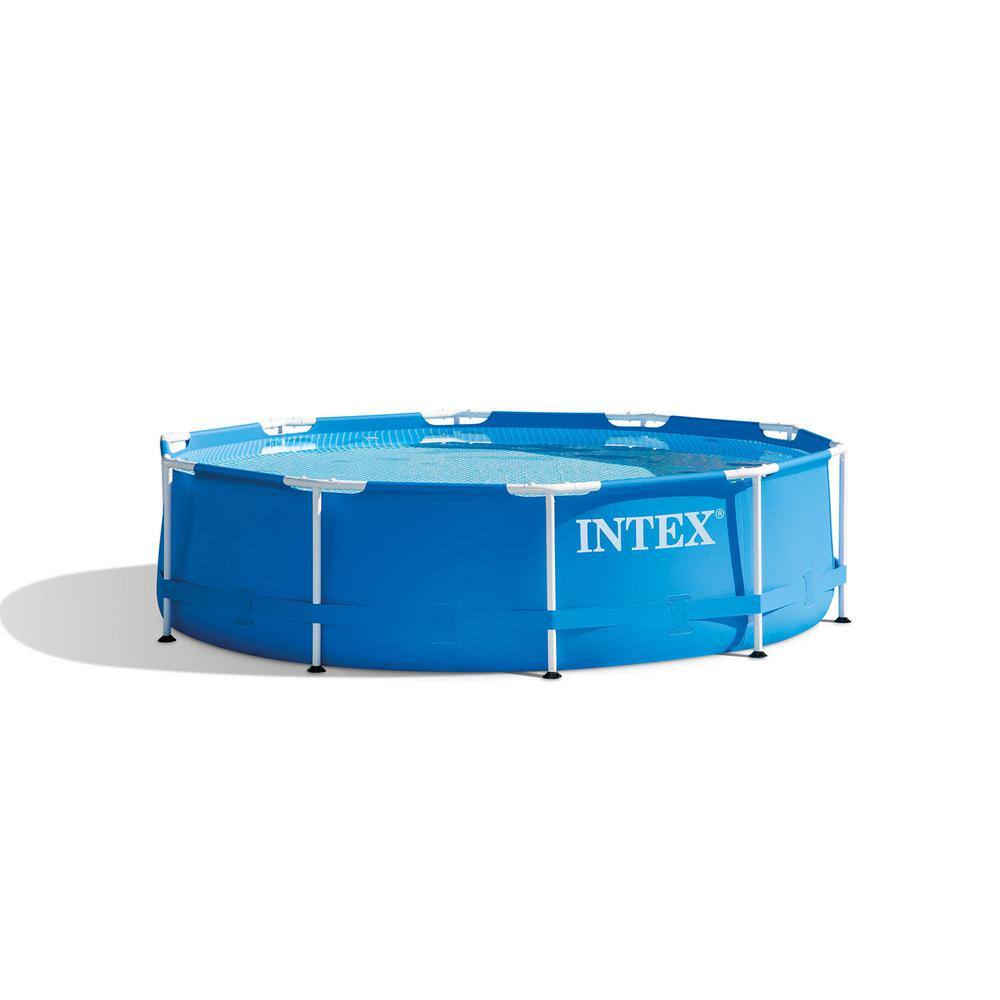 INTEX 10 ft. Round x 30 in. Deep Metal Frame Soft Sided Above Ground Pool with 330 GPH Filter Pump
