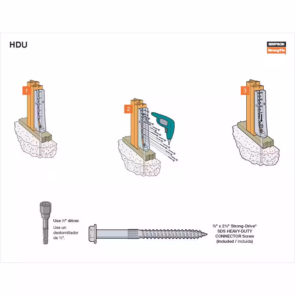 Simpson Strong-Tie HDU 8-11/16 in. Galvanized Predeflected Holdown with Strong-Drive SDS Screws