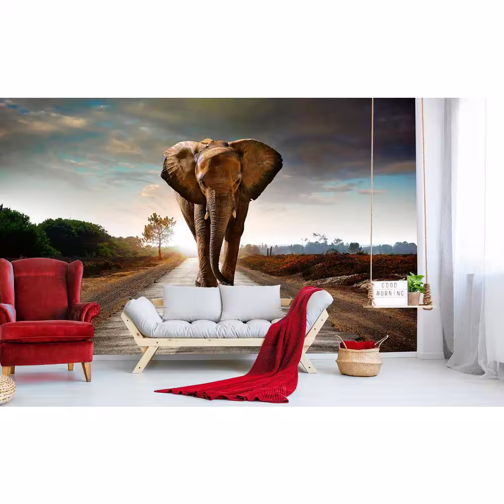 Dimex Whimsical Walking Elephant Abstract Wall Mural