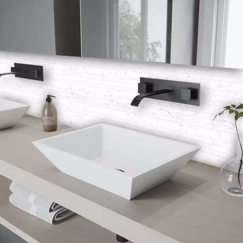 MURENO White Marble 12 in. x 12 in. Vinyl Peel and Stick Backsplash Tile (4 sq. ft./pack)
