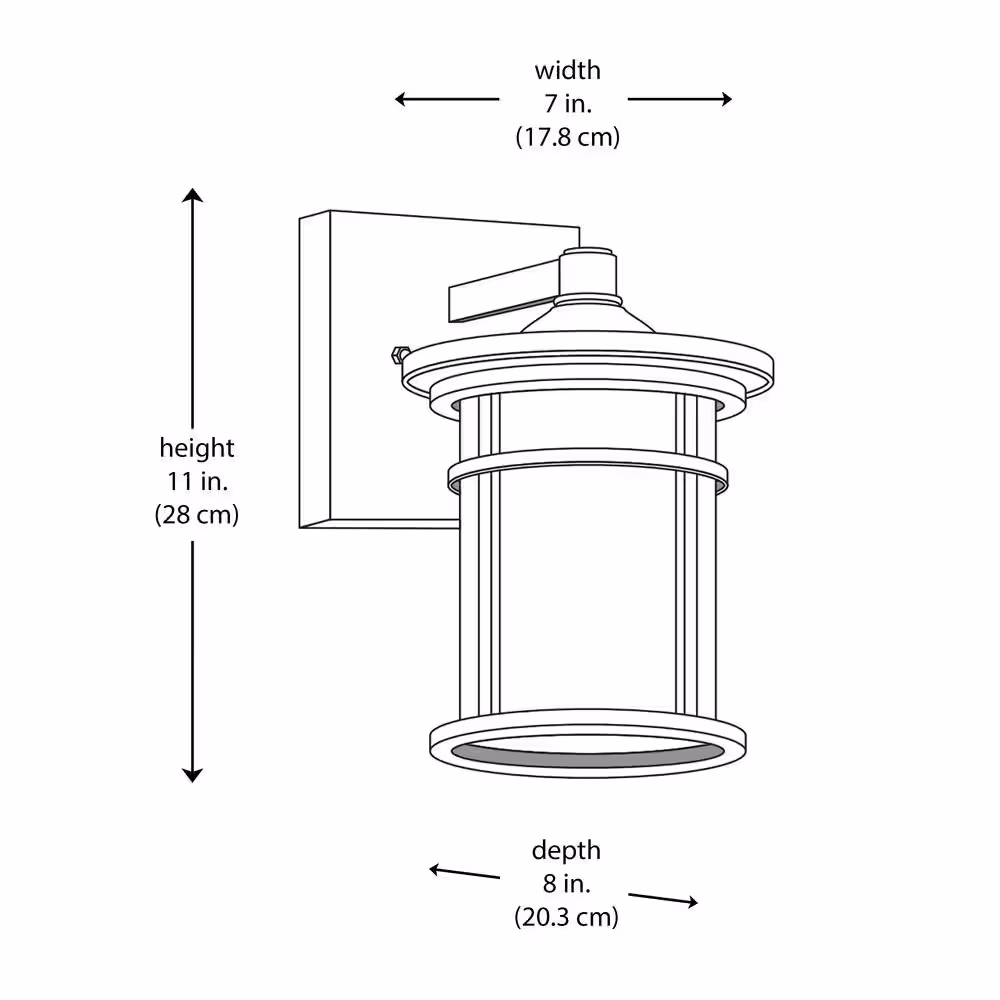 Bel Air Lighting Avalon 11 in. 1-Light Rust Outdoor Wall Light Fixture with Clear Crackled Glass