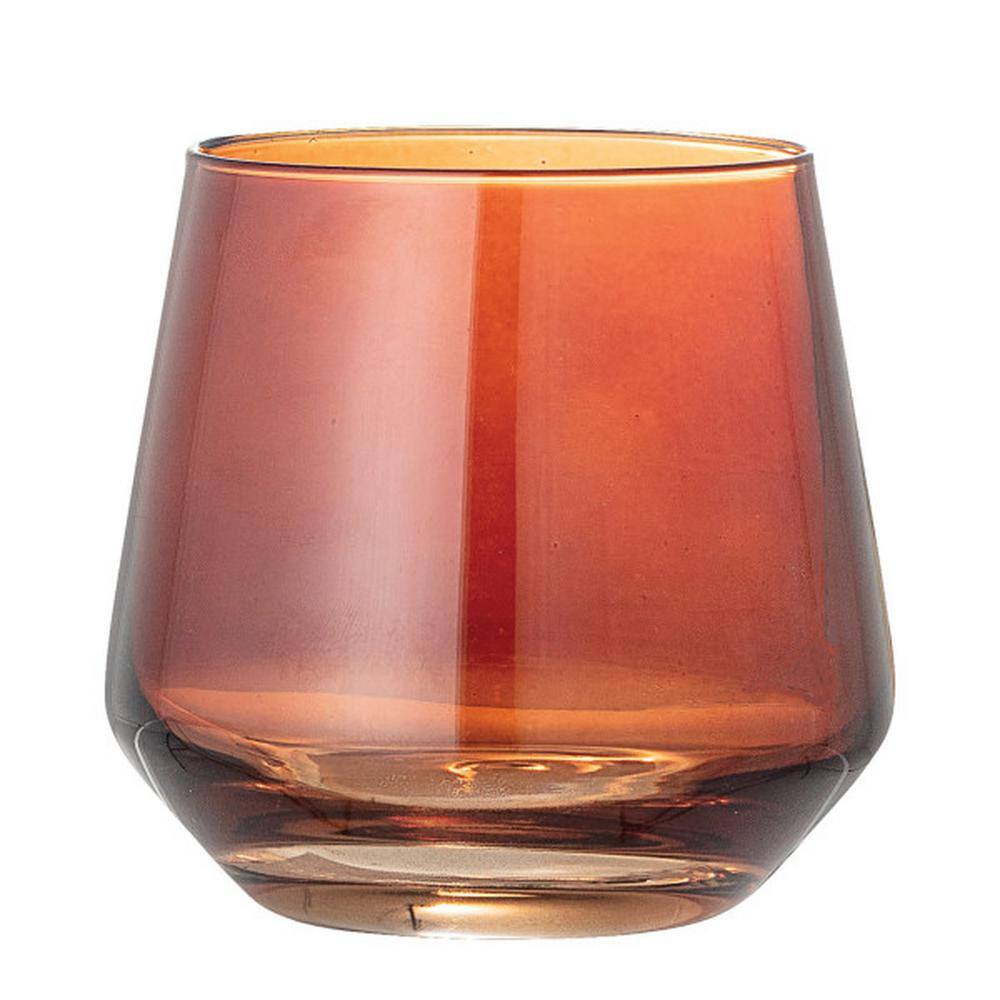 Storied Home 12 oz. Round Drinking Glass (Set of 4) in Brown
