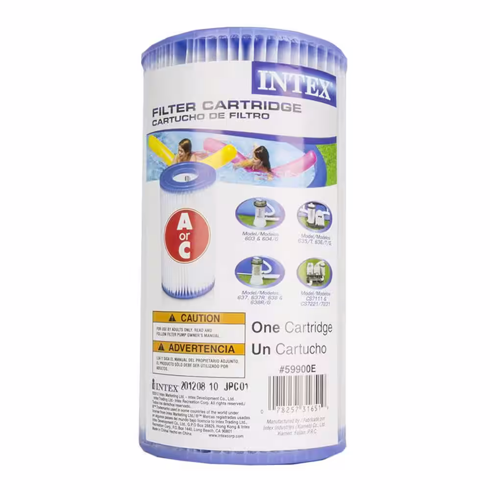 Intex 16 ft. x 8 ft. x 3.5 ft. Deep Rectangular Metal Frame Pool and Type A Filter Cartridge (6-Pack)