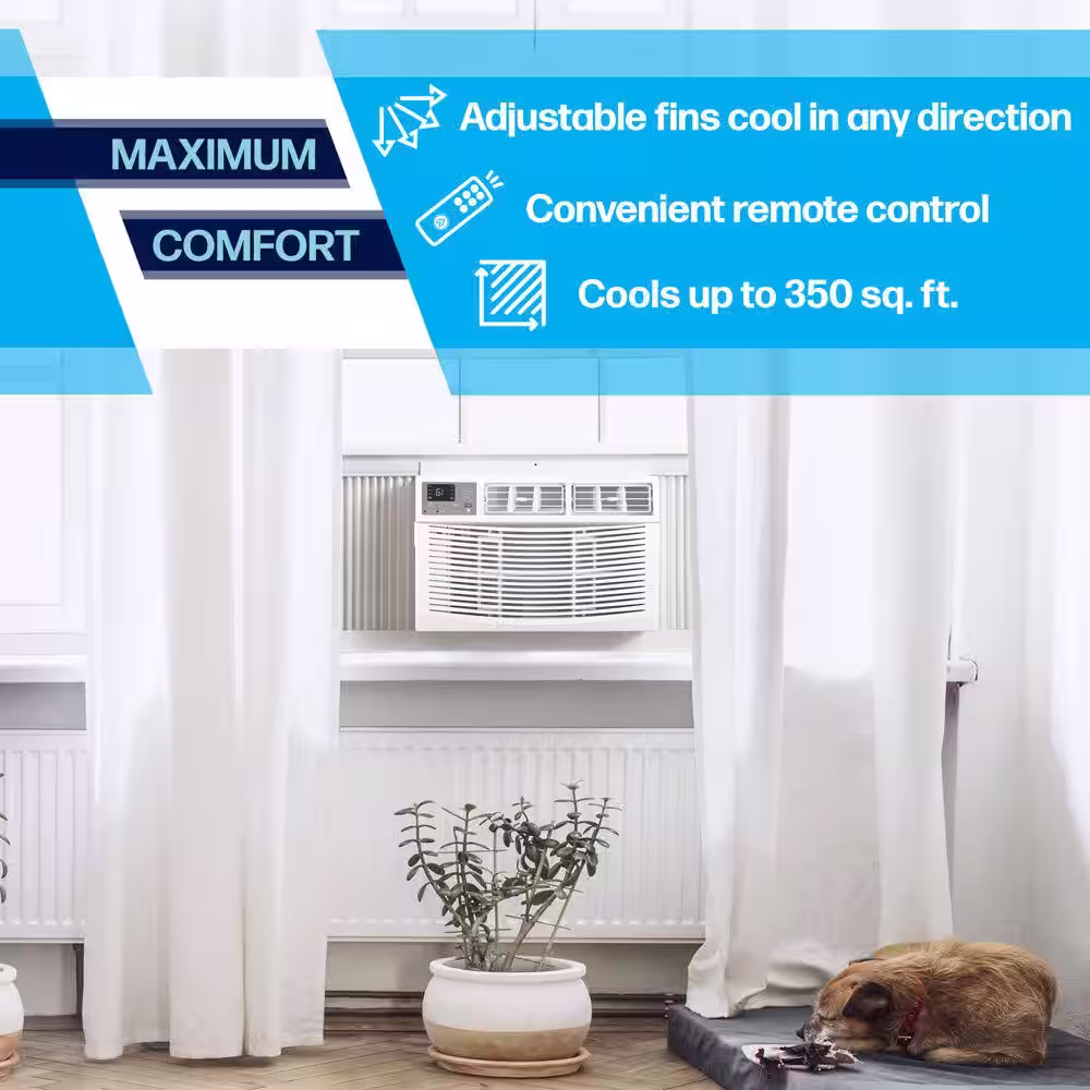 Arctic Wind 350 sq. ft. 8000 BTU Window Air Conditioner with Remote Control in White, 1AW8000DA, 115-Volt