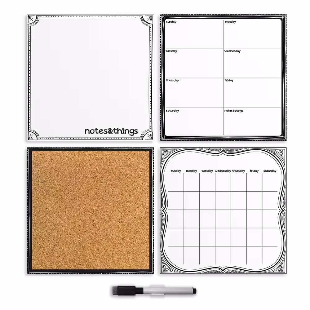 WallPops White 4 Piece Organizer Kit Wall Decal