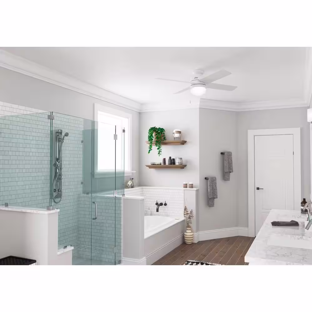 Hunter Timpani 52 in. LED Indoor Fresh White Ceiling Fan with Light Kit