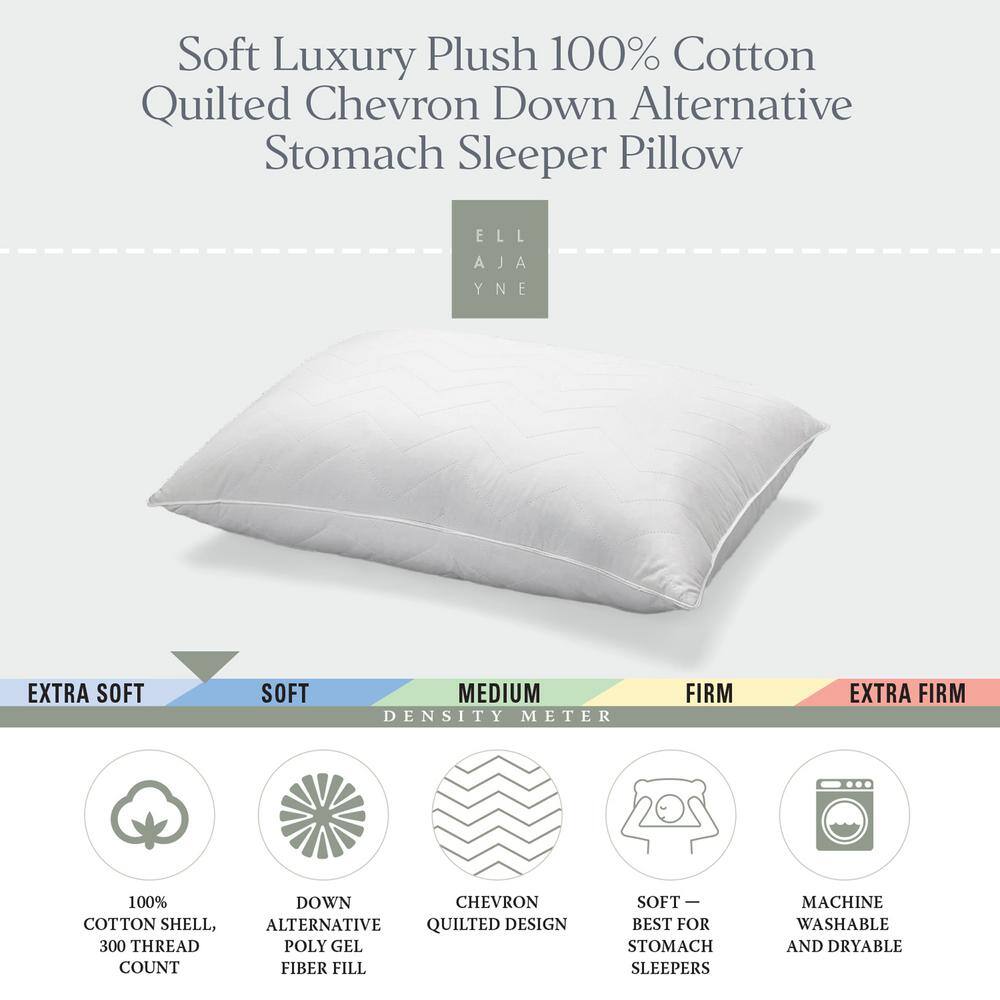 ELLA JAYNE Quilted Soft Gel Fiber King Size Pillow