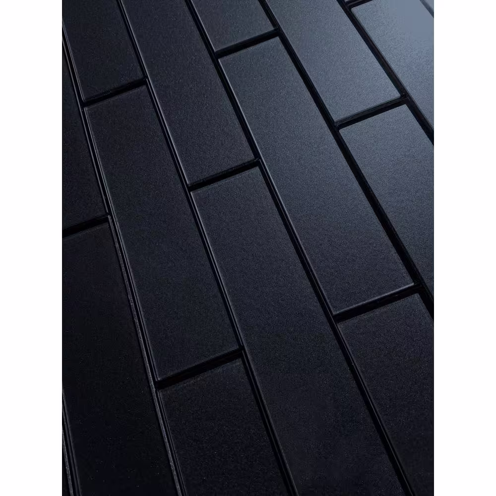 ABOLOS Transitional Design Blue Gray Subway 2 in. x 8 in. Glossy Glass Decorative Backsplash Wall Tile (16 sq. ft./Case)