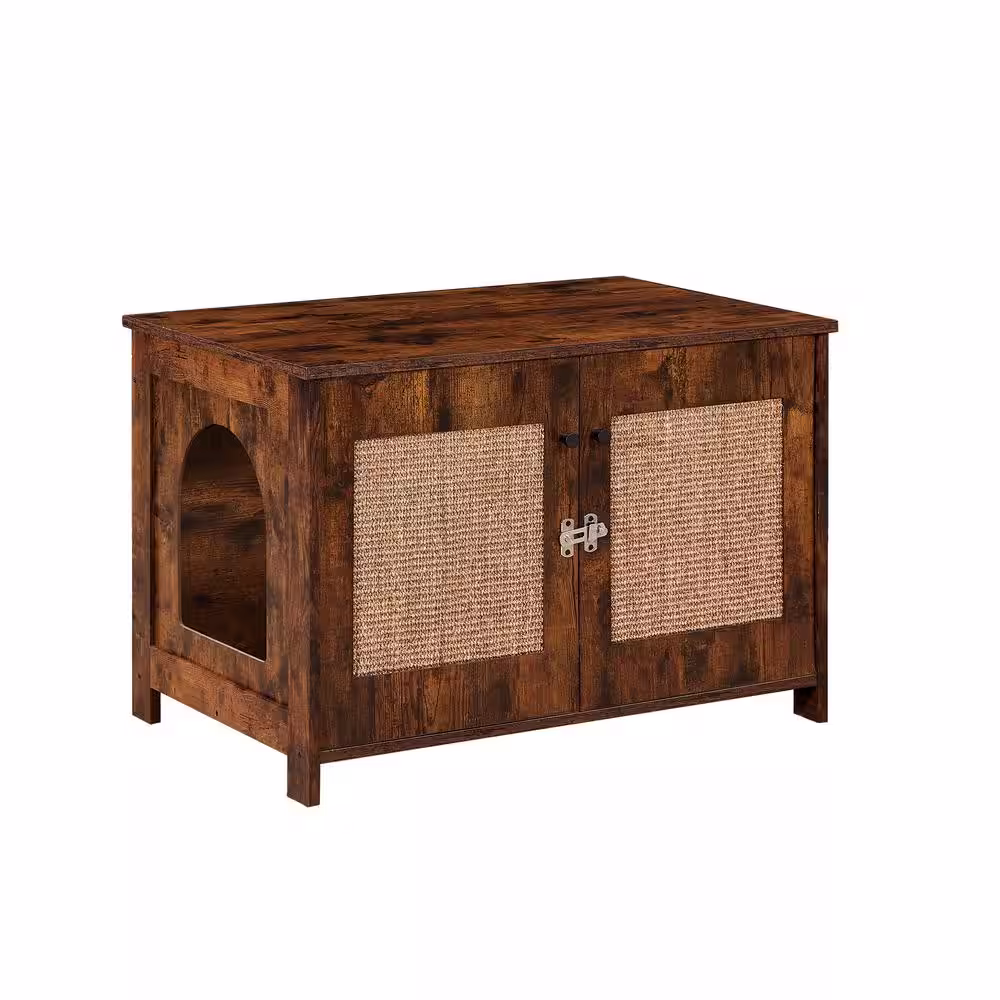 None 31.5 in. W x 20.3 in. D x 21.3 in. H Cat Litter Box Enclosure Cat House Scratching Post Litter Box Furniture Hidden