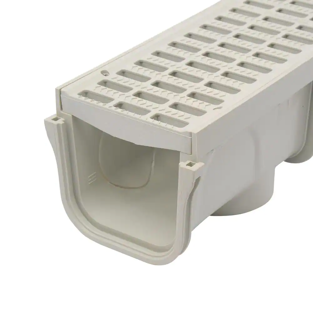 NDS Pro Series 5 in. x 40 in. Channel Drain and Grate Kit with End Outlet