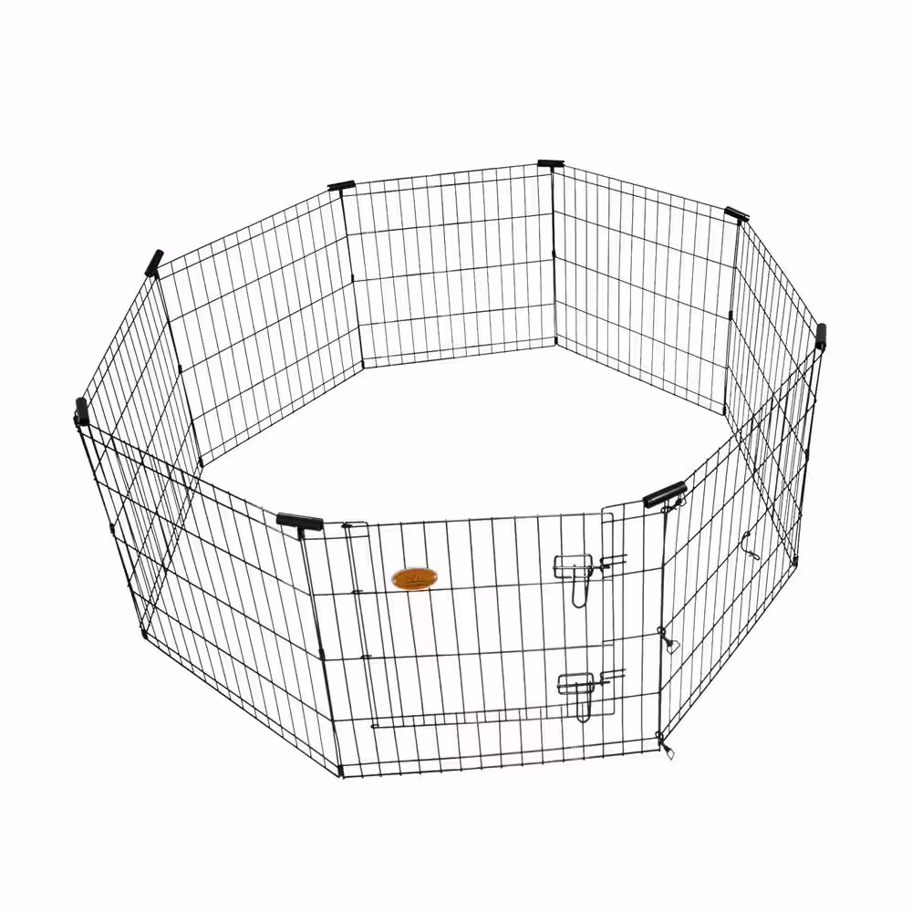 KennelMaster 8-Panel 30 in. x 24 in. Exercise Playpen with Gate