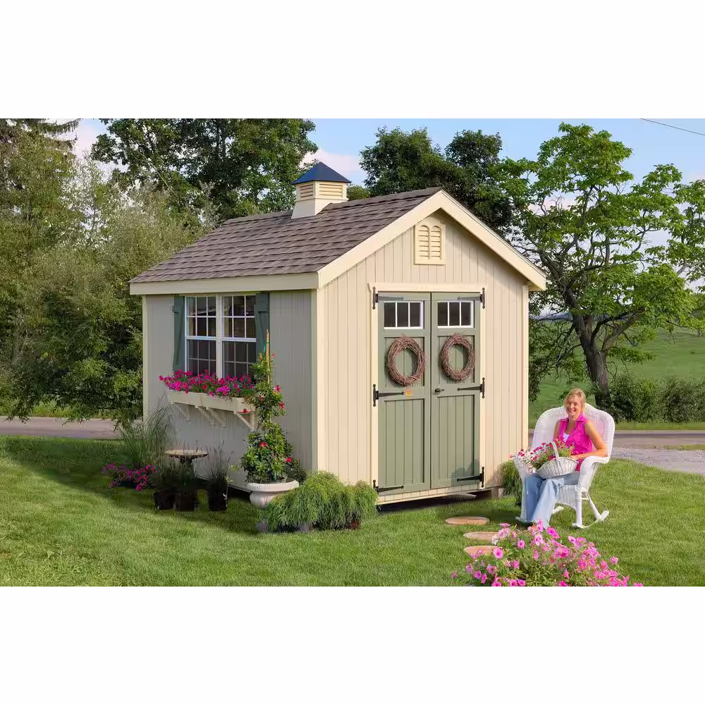 None Colonial Williamsburg 10 ft. x 16 ft. Wood Storage Shed DIY Kit with Floor Kit