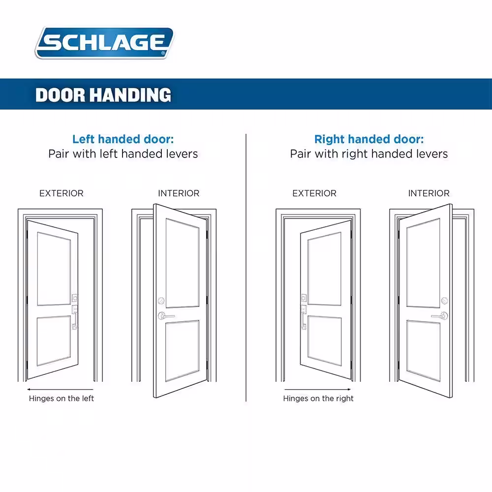 Schlage Accent Satin Nickel Left Handed Dummy Door Handle with Addison Trim