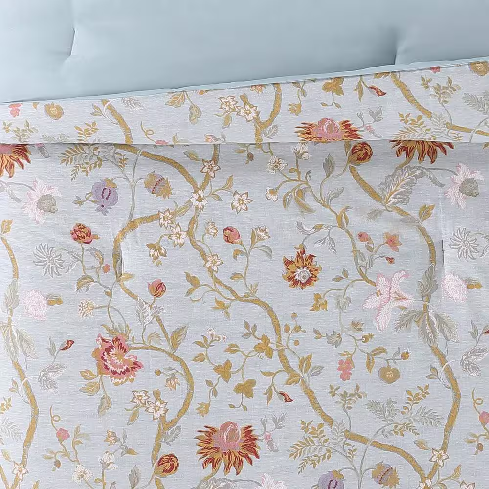 Style 212 Bedford Blue Floral Comforter Set