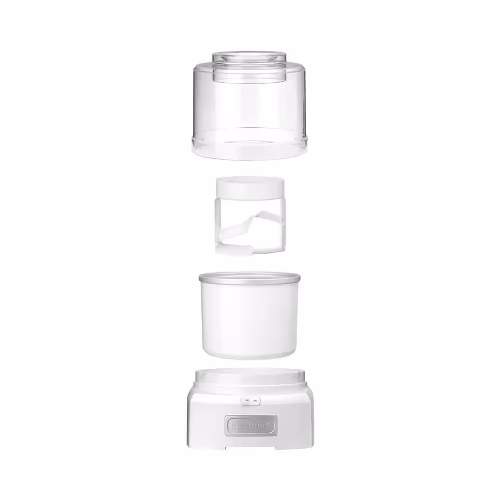 None 1.5 qt. Sorbet Ice Cream Maker Machine Double Insulated Frozen Yogurt Maker in White (1-Pack)