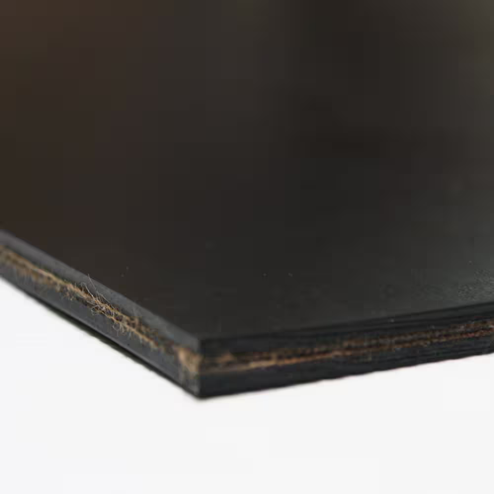 Rubber-Cal Heavy Black Conveyor Belt - 0.41 (3 ply) Thick x 6 in. Width x 20 ft. Length - Rubber Sheet
