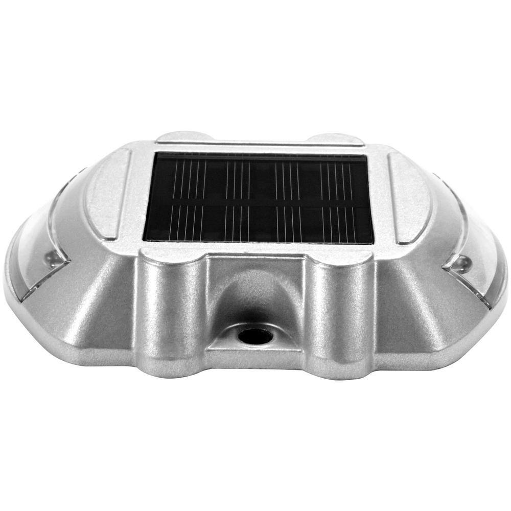 VEVOR Dock Lights Led Solar Powered 4-Pack Outdoor Waterproof Wireless 6 LEDs Dock Lights with Screw for Path Warning, White
